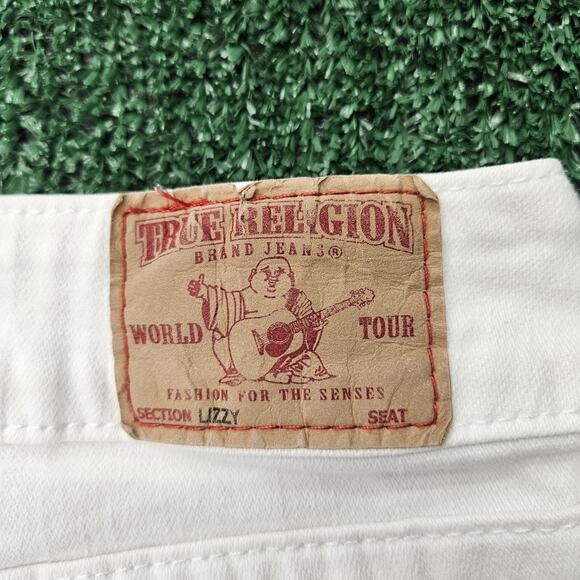 True Religion Women's Size 27 White Lizzy Denim Summer Cropped Jeans - Picture 3 of 16